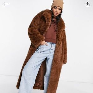 Top shop Faux fur coat Sz8 with tags